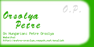 orsolya petre business card